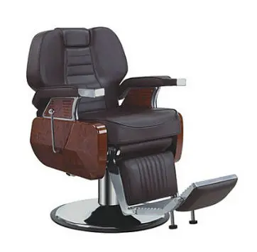 China Wholesale Hydraulic Pump Barber Chair Brown Black Man Hair Salon Furniture for Sale — view 1