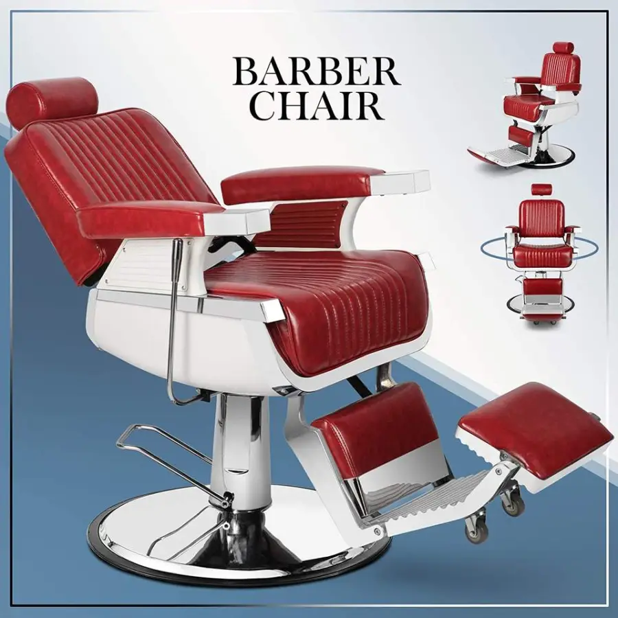 Wholesale Hair Salon Equipment Cadeira De Corte De Cabelo Cheap Durable Vintage Barber Chairs — image 7