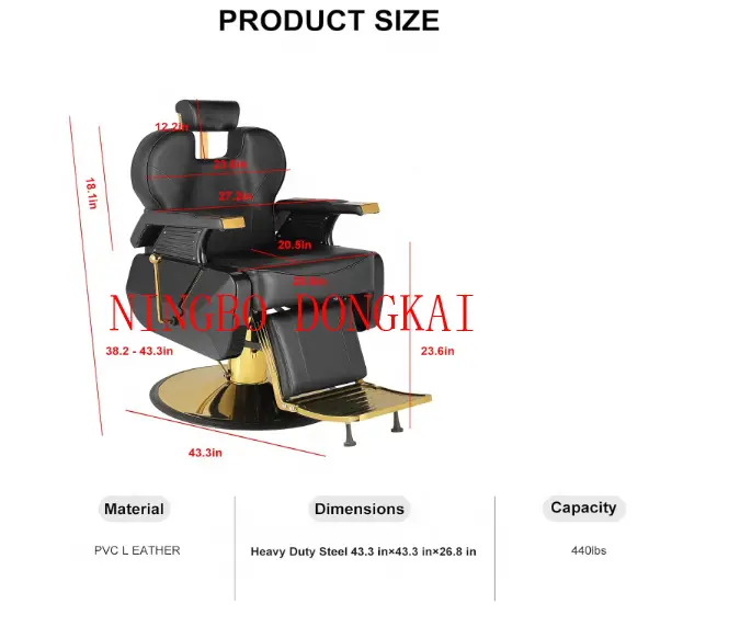 Wholesale Silla De Barberia Profesional Cheap Hydraulic Reclining Commercial Furniture Barber Chair — image 7