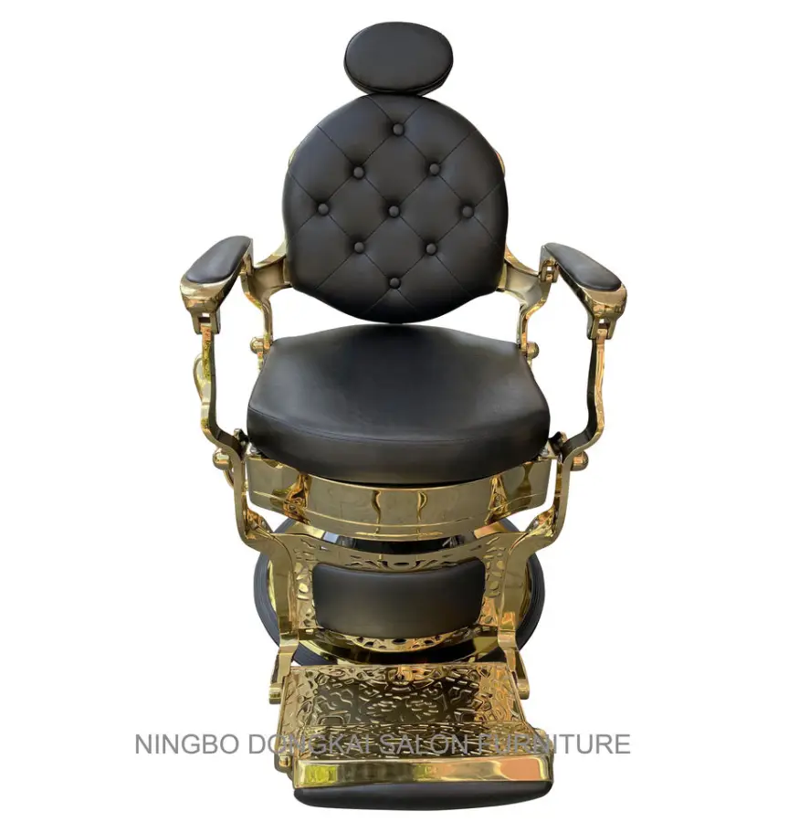 Hotsale Hair Salon Furniture Gold Salon Chair Wholesale Cheap Gold Barber Chair — view 3
