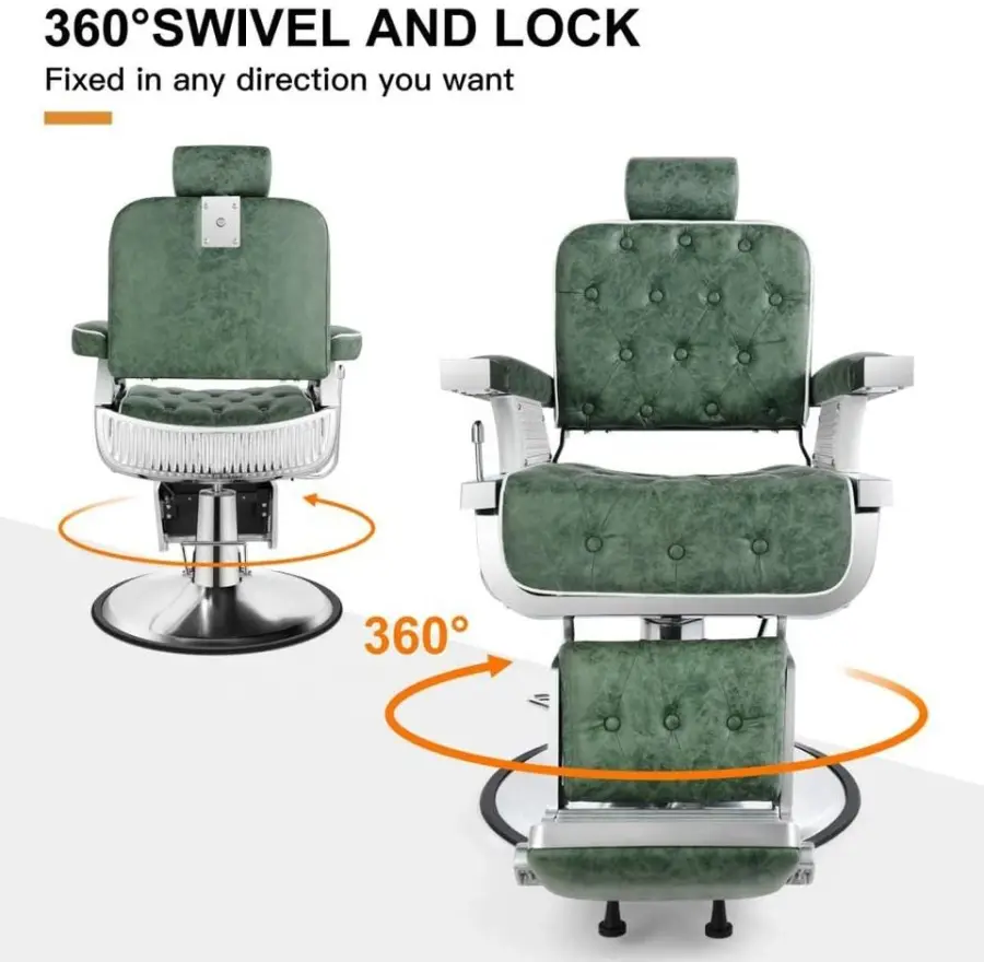 Vintage Style Black and Gold Barber Chair Hydraulic Reclining Barber Chair Manufacturer — image 5