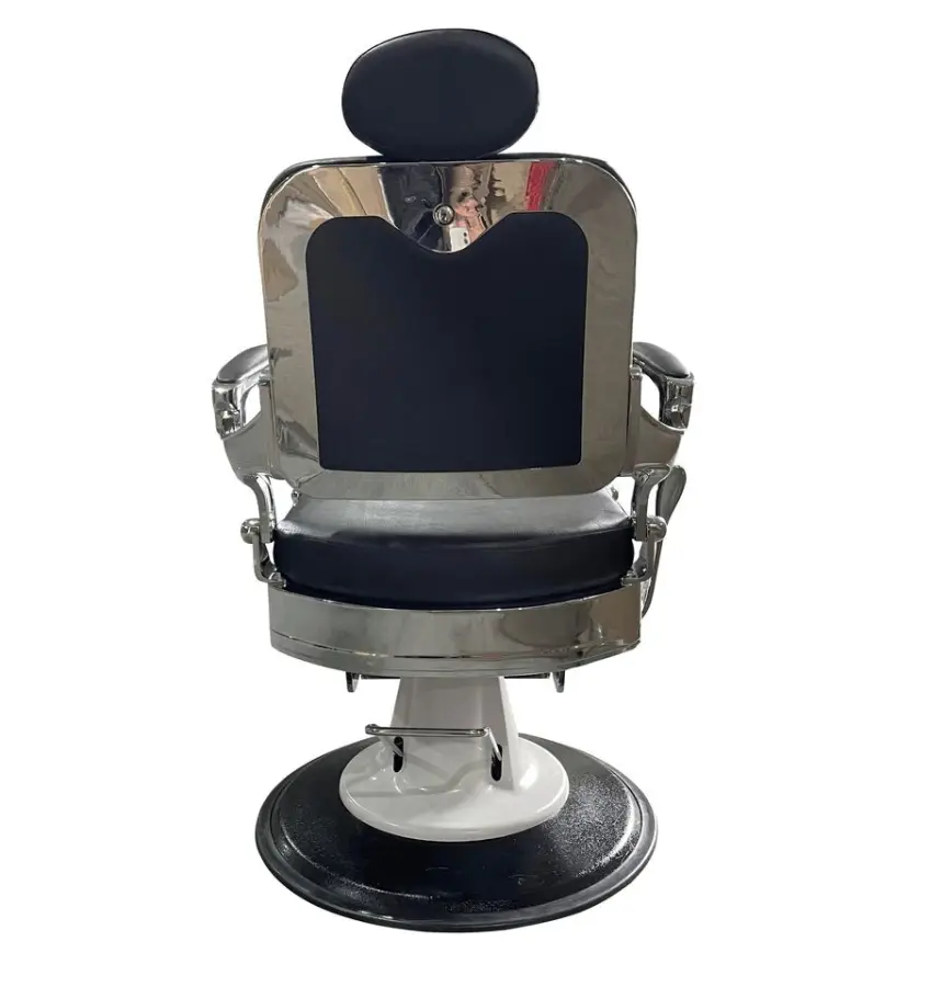 Silla Reclining Hydraulic Pump De Peluqueria Black Men's Beauty Salon Furniture Antique Barber Chair Hair Cutting 2 Year — view 4