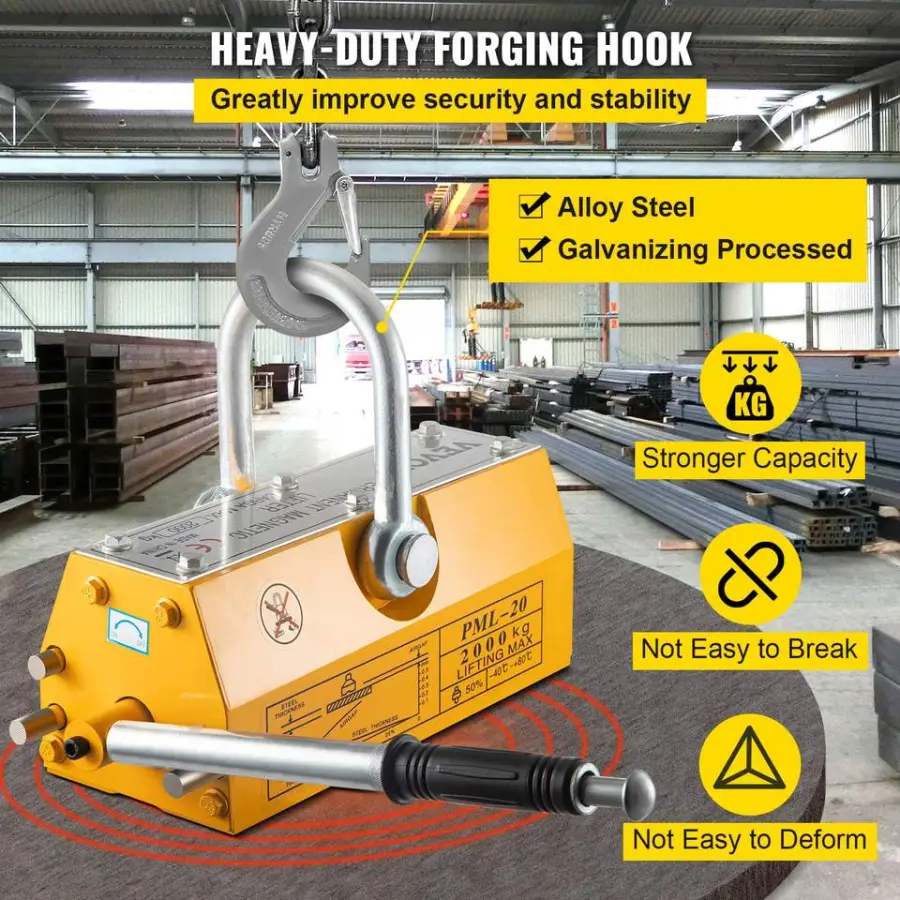 Mini Crane 500kg Manual Handle Lift Baoding Permanent Magnetic Lifter Metal Fasteners Lifting Electromagnet of Bloom — image 6