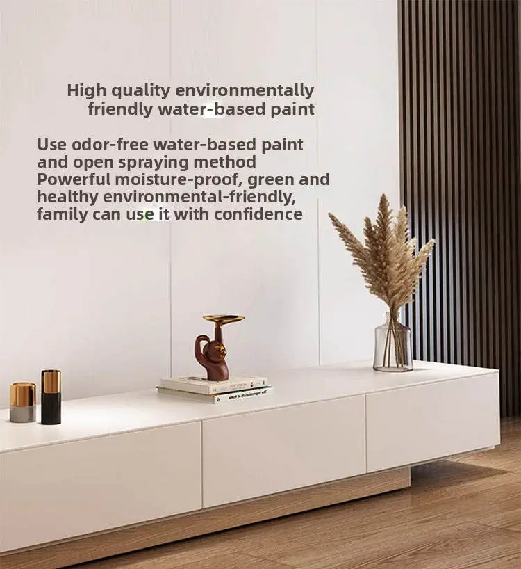 TV Cabinet and Coffee Table Set, Modern and Simple, Light Luxury, Small Apartment, Wooden Color, Extendable TV Table — image 4