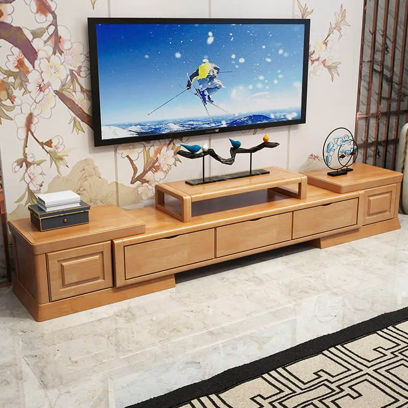 Nordic Adjustable Solid Wood TV Cabinet, Modern and Simple Small-space Economy Type Under-counter Coffee Table Combination — image 3