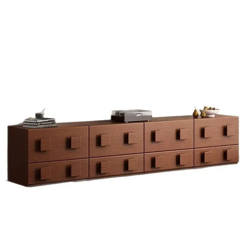 Solid Wood TV Cabinet for Living Room Floor-standing Carmen Style Simple TV Side Cabinet Modular Chinese Ancient Style — image 6