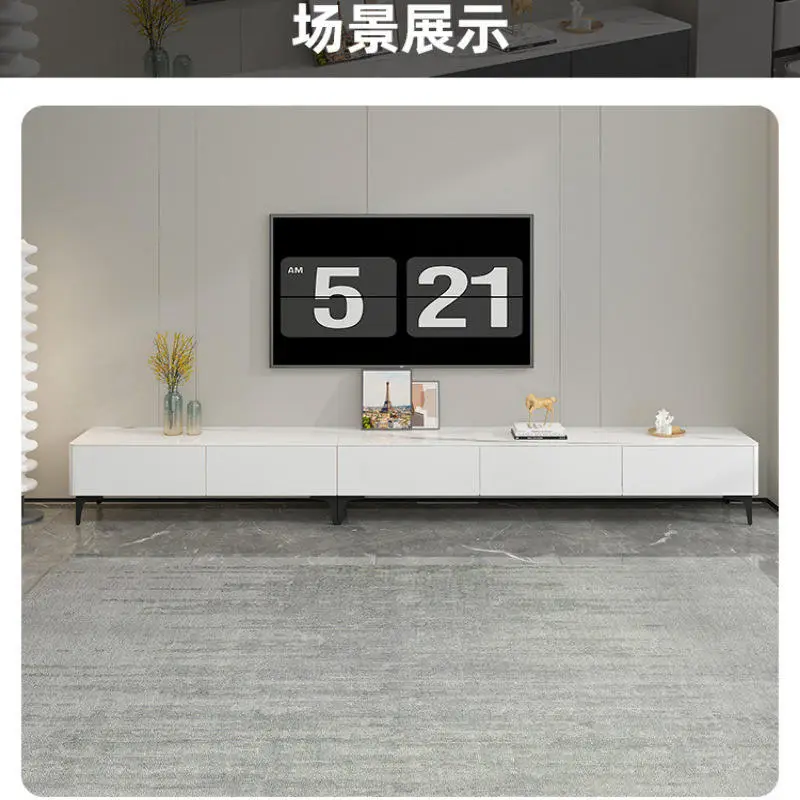 2025 Model of Rock Slab New TV Cabinet for Living Room Solid Wood Coffee Table and TV Cabinet Set for Modern and Simple Style — image 4
