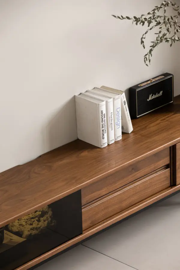 Vintage Solid Wood TV Cabinet Wall-Mounted Display Cabinet Living Room TV Storage Cabinet Simple Retro Floor Cabinet — image 4
