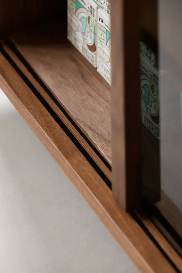 Nordic Solid Wood TV Cabinet Living Room North America Black Walnut Small Apartment Floor Rock Board Locker — image 4