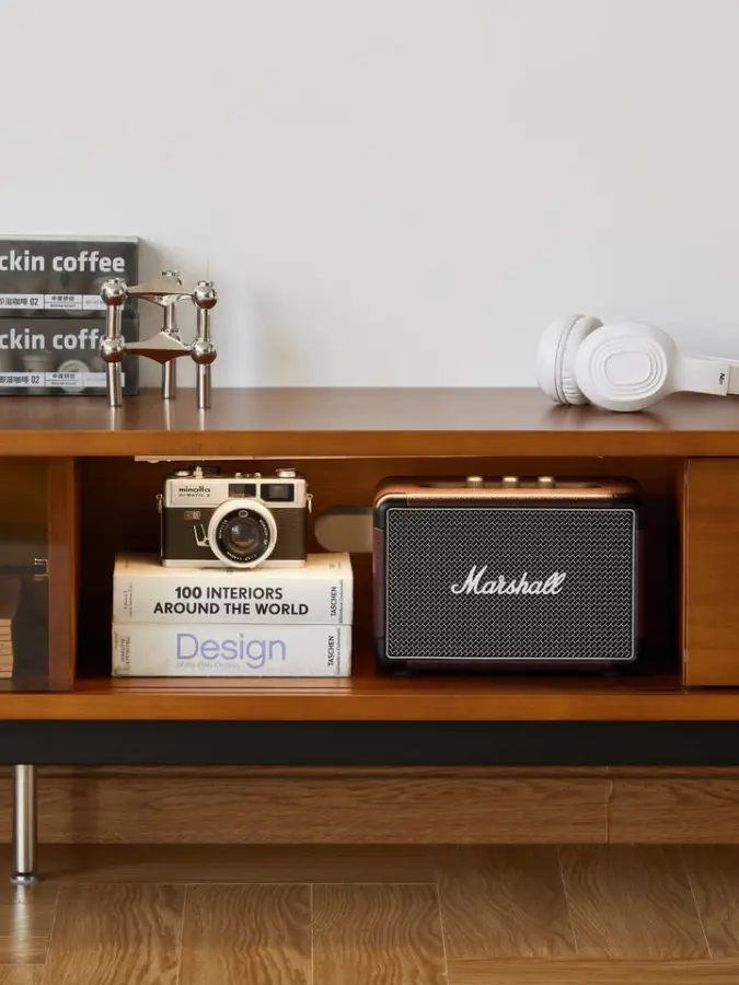 Vintage Style Solid Wood TV Cabinet Retro Simple Wall-Mounted Storage Cabinet Small Apartment Living Room Home TV Cabinet — image 3