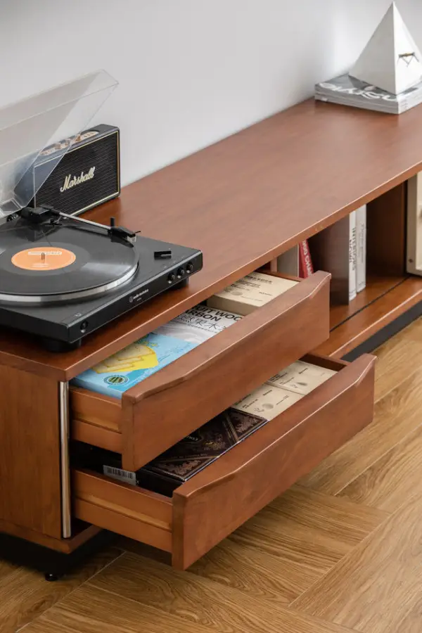 Solid Wood Vintage Style Combination TV Cabinet Floor-standing Living Room Home Integrated Small Apartment Storage Cabinet — image 3