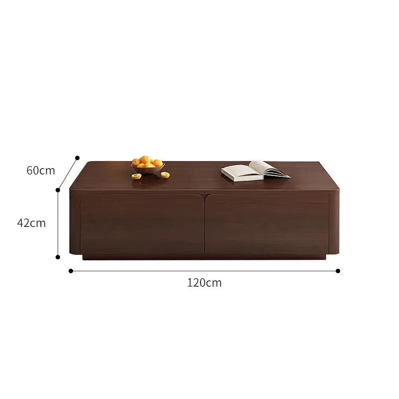 Manufacturer Wholesale Retro Design Walnut Color Floor-Standing Storage Wooden TV Cabinet Living Room Furniture TV Stand — view 4