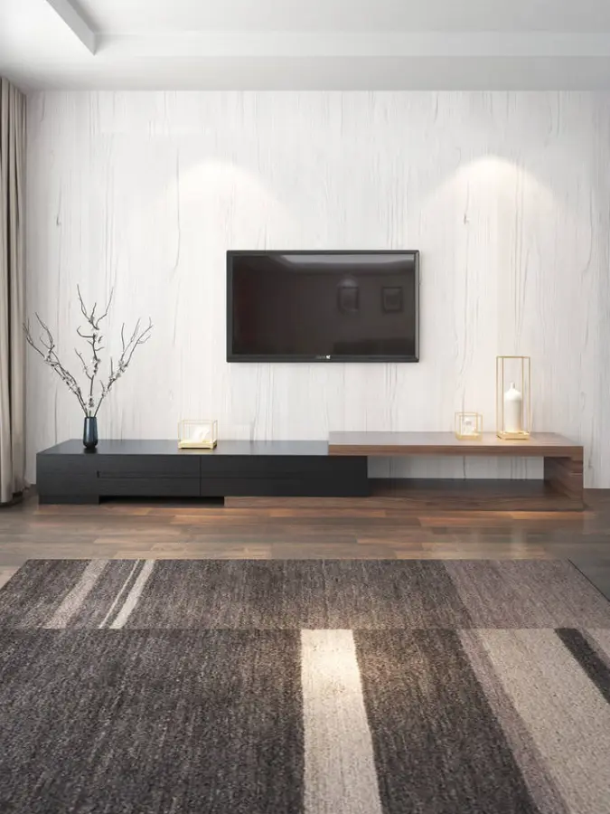 Factory Direct Sale Modern Minimalist TV Cabinet Set Black Oak Grain Extendable Nordic Living Room Small Apartment TV Cabinet — image 4