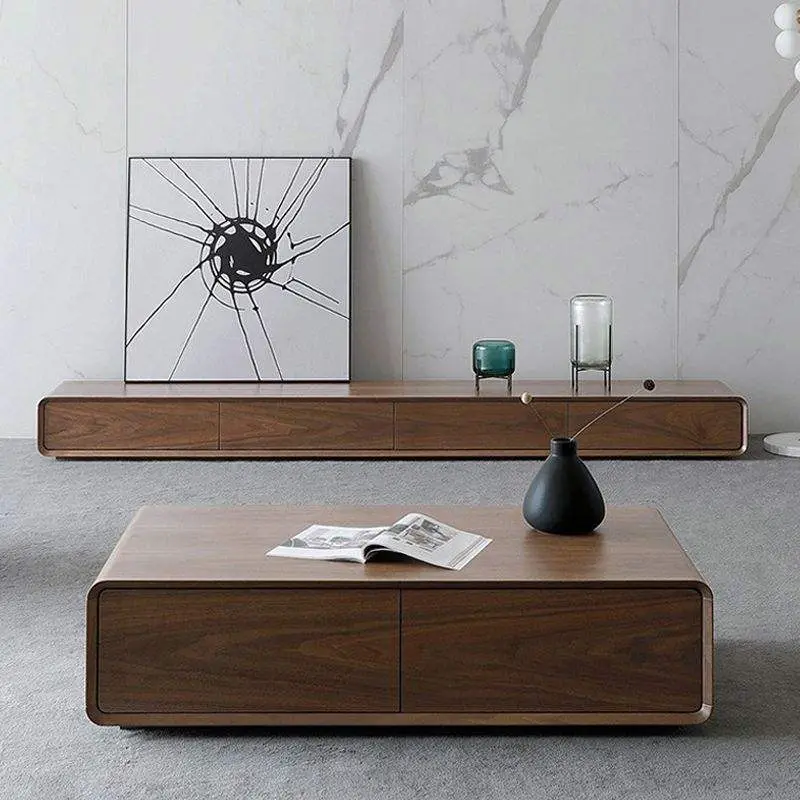 Minimalist Cabinet-style TV Cabinet in Walnut Color for Small-sized Living Room — view 1