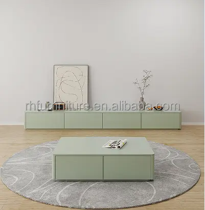 Factory Direct Supply Solid Wood TV Cabinet New Simple Light Luxury Minimalist Living Room Floor Standing Storage TV Cab — view 1