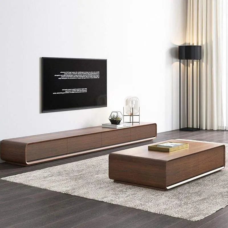Minimalist Cabinet-style TV Cabinet in Walnut Color for Small-sized Living Room — image 3