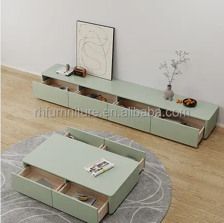 Factory Direct Supply Solid Wood TV Cabinet New Simple Light Luxury Minimalist Living Room Floor Standing Storage TV Cabinet — image 3
