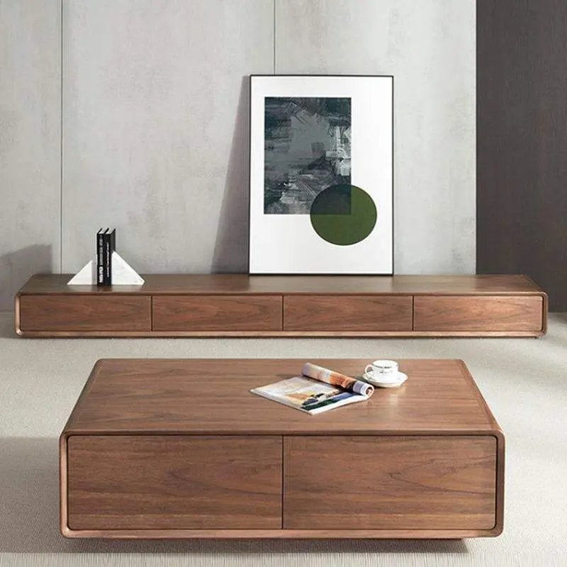 Minimalist Cabinet-style TV Cabinet in Walnut Color for Small-sized Living Room — image 4