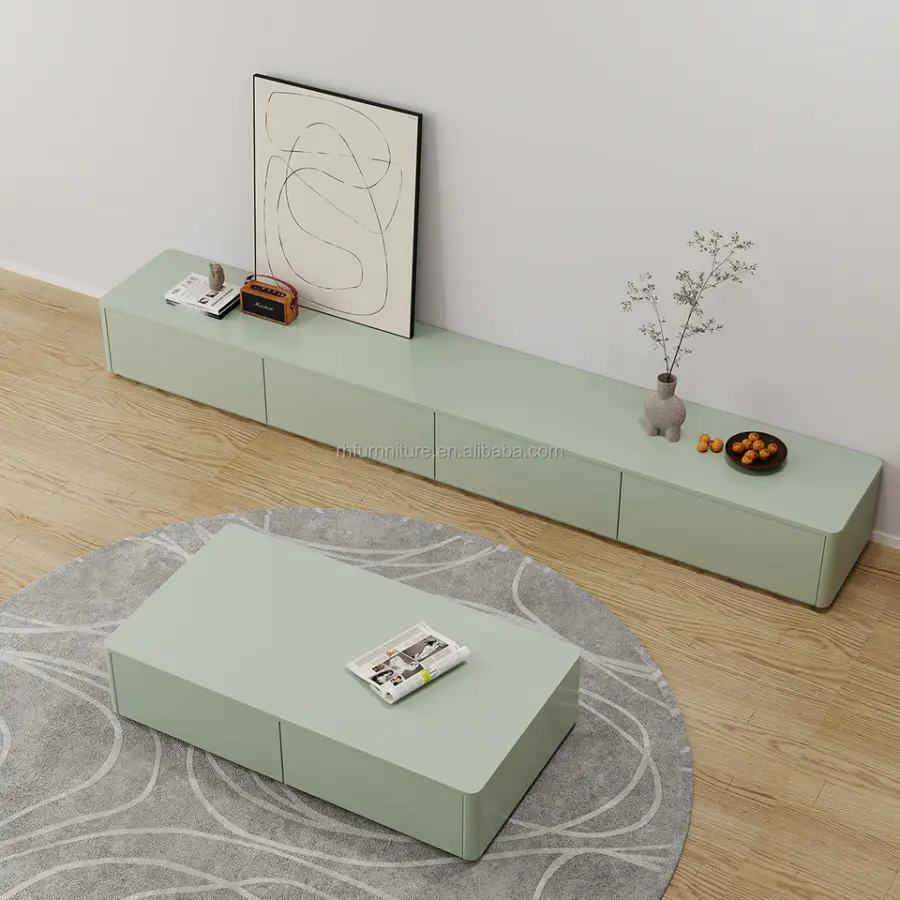 Factory Direct Supply Solid Wood TV Cabinet New Simple Light Luxury Minimalist Living Room Floor Standing Storage TV Cabinet — image 4