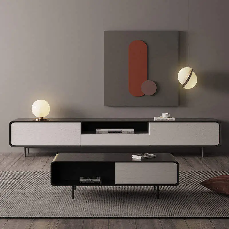 Nordic Italian Style Light Luxury TV Cabinet and Coffee Table Set Modern Minimalist Small Apartment Living Room TV Cabinet — image 5