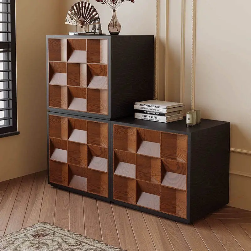Mid-century TV Cabinet for Living Room, Home Use, French-style Vintage Solid Wood Floor-standing Small-sized Living Room — image 4
