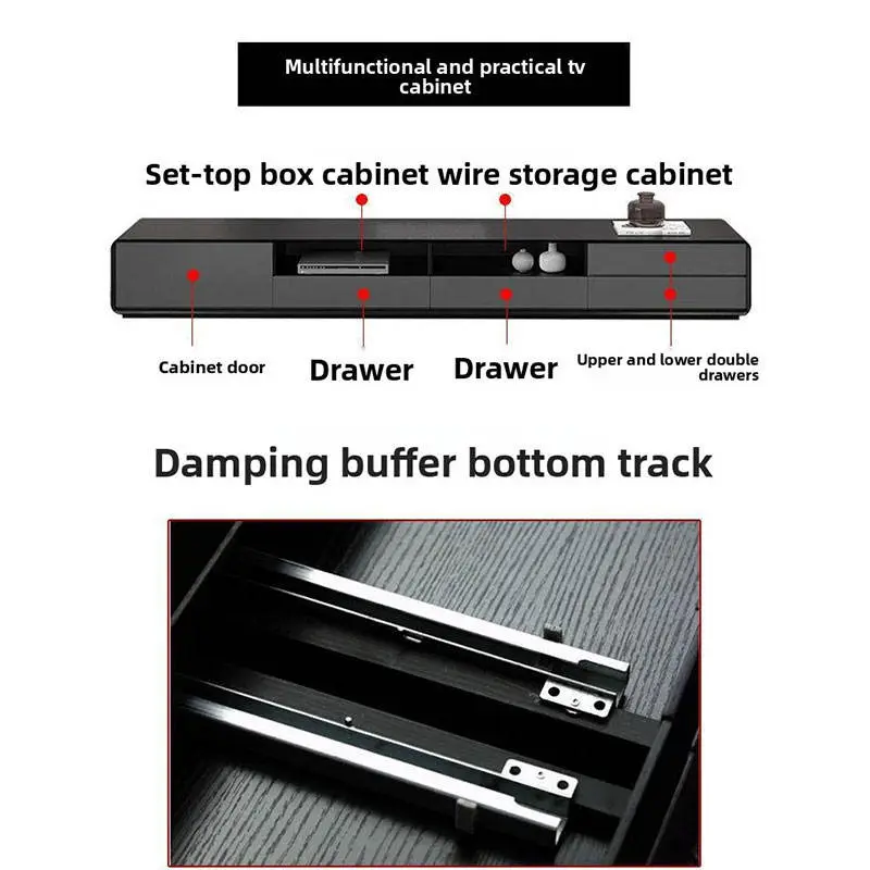 Small Apartment Luxury Living Room TV Stand New Floor-Standing Cabinet with Coffee Table Simple Modern Design for Household Use — image 3
