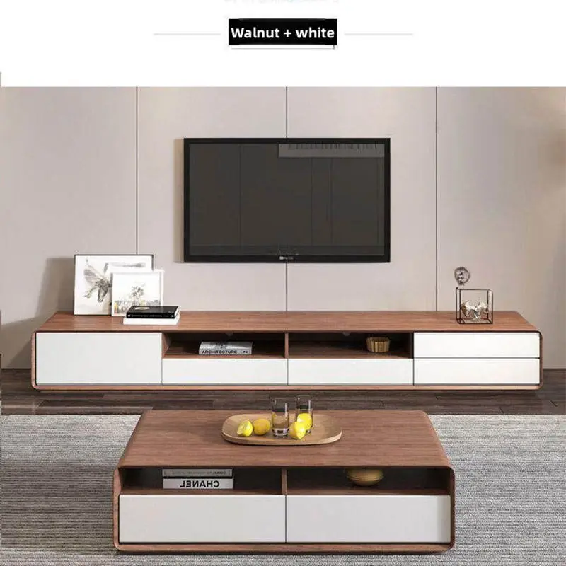 Small Apartment Luxury Living Room TV Stand New Floor-Standing Cabinet with Coffee Table Simple Modern Design for Household Use — image 4