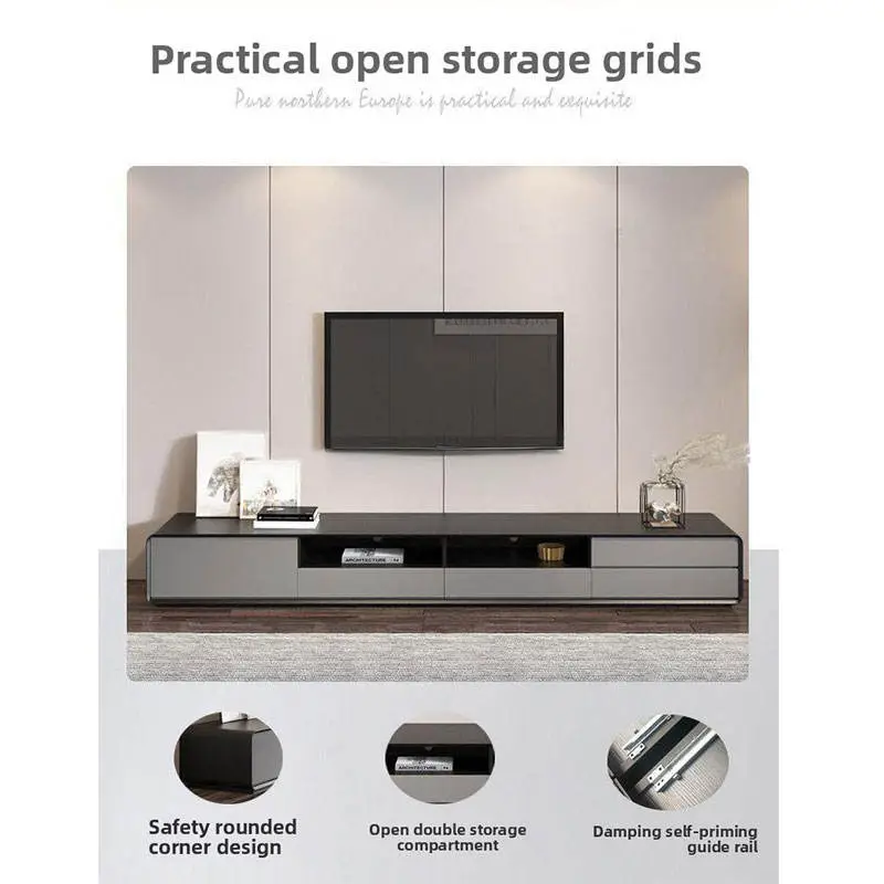 Small Apartment Luxury Living Room TV Stand New Floor-Standing Cabinet with Coffee Table Simple Modern Design for Household Use — image 5