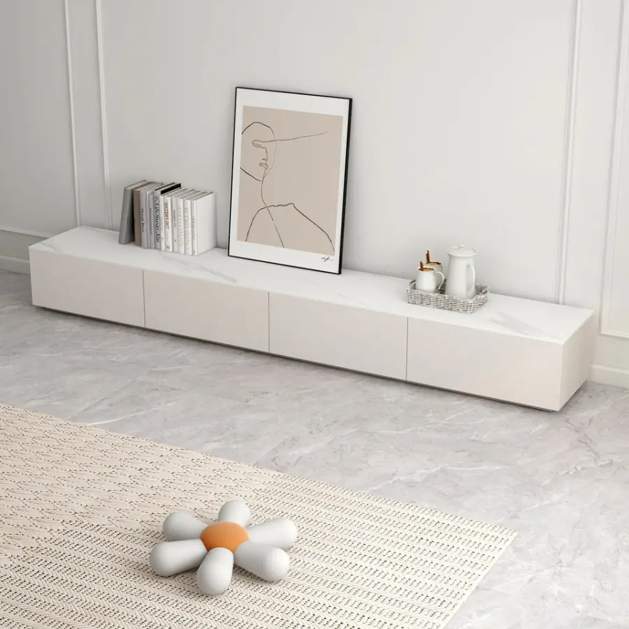 Manufacturer Custom Modern Minimalist TV Cabinet Italian Style Wooden Furniture Small Apartment Coffee Table TV Cabinet — view 1