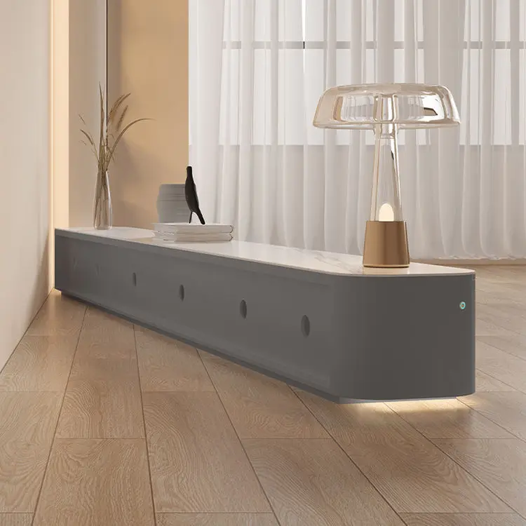Factory Direct Sale Nordic Light Luxury Extended TV Cabinet Coffee Table Set Floor-standing Italian Style Rock Slab Furniture — image 3