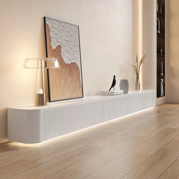 Factory Direct Sale Nordic Light Luxury Extended TV Cabinet Coffee Table Set Floor-standing Italian Style Rock Slab Furniture — image 5
