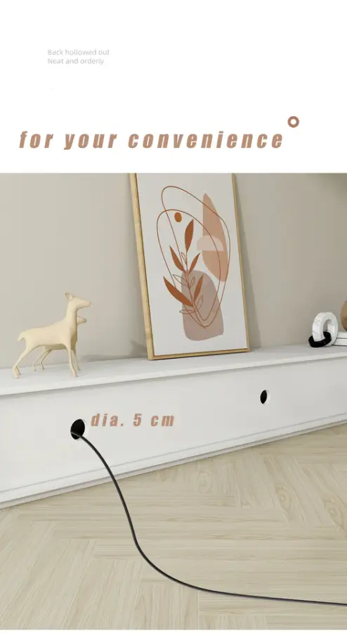 Modern Minimalist Solid Wood TV Cabinet Floor-standing TV Cabinet Coffee Table Set for Small Spaces High Solid Wood WhiteLacquer — image 4