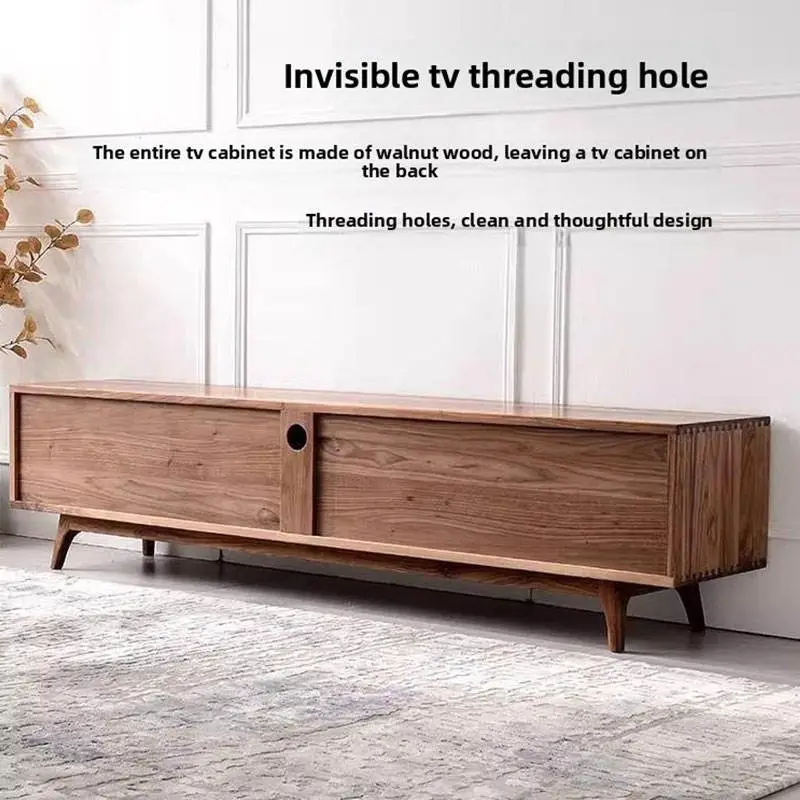 Nordic Modern Simple Storage TV Cabinet North American Black Walnut Small-Sized Floor Cabinet for Bedroom Living Room — image 4