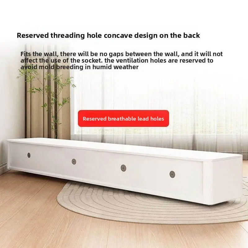 Solid Wood Floor-standing TV Cabinet and Coffee Table Set, Italian Minimalist Living Room French Stone Floor Cabinet — image 4