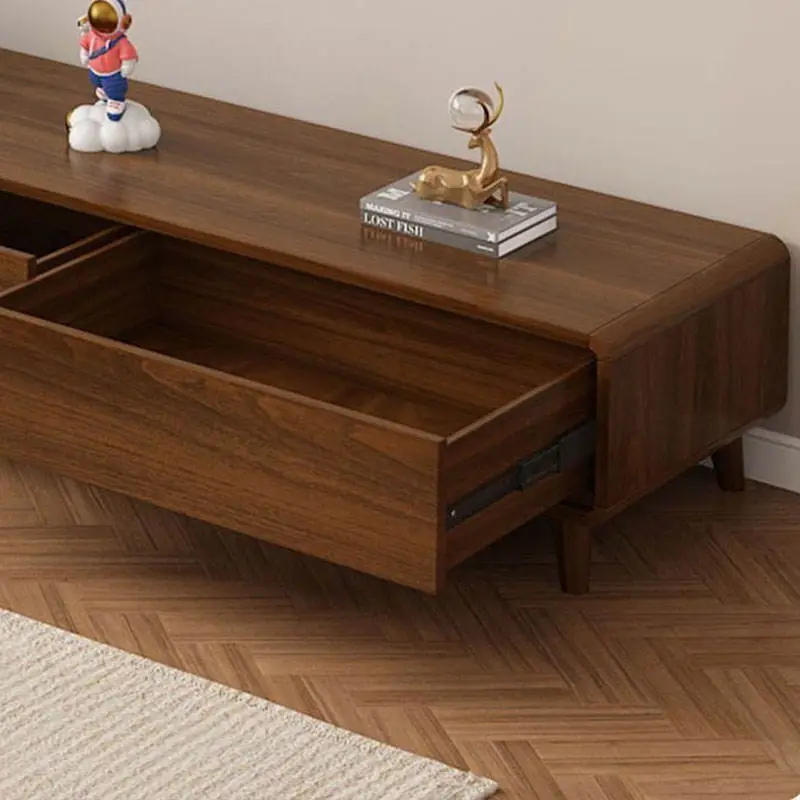 Solid Wood TV Cabinet and Coffee Table Set, Modern and Simple Living Room Household Small Apartment Floor-standing Cabinet — image 5