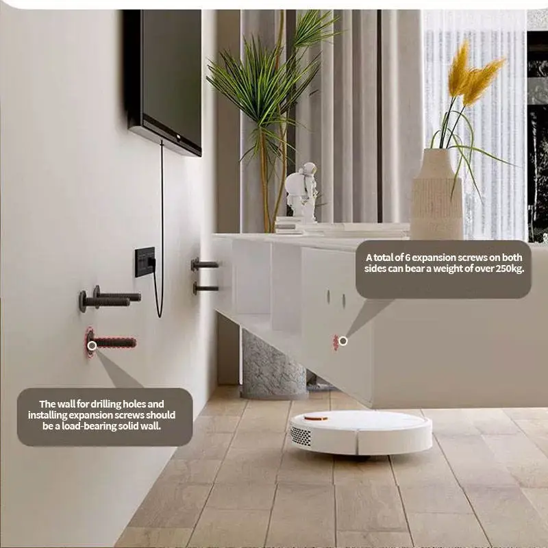 Creamy Style Floating Wall-mounted TV Cabinet 2025 Wall-mounted Cabinet Suspended TV — image 4