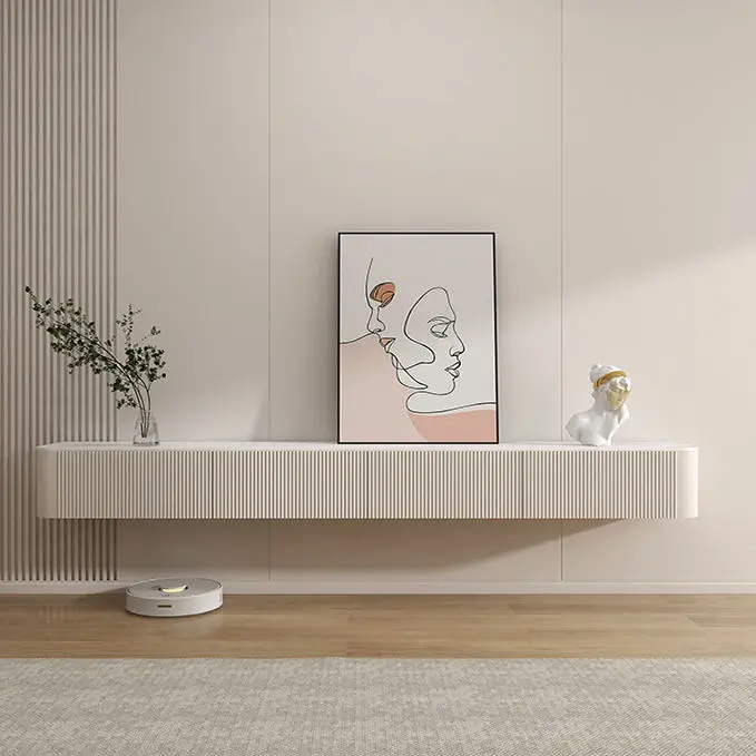 Modern Wholesale TV Cabinet - Table with Storage Shelf - Wooden Console - Wall - White - Nordic Style - Modern TV Cabinet — image 4