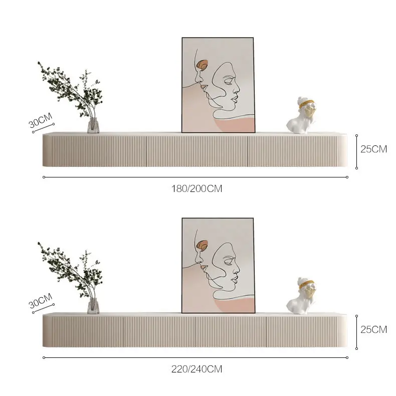 Modern Wholesale TV Cabinet - Table with Storage Shelf - Wooden Console - Wall - White - Nordic Style - Modern TV Cabinet — image 6