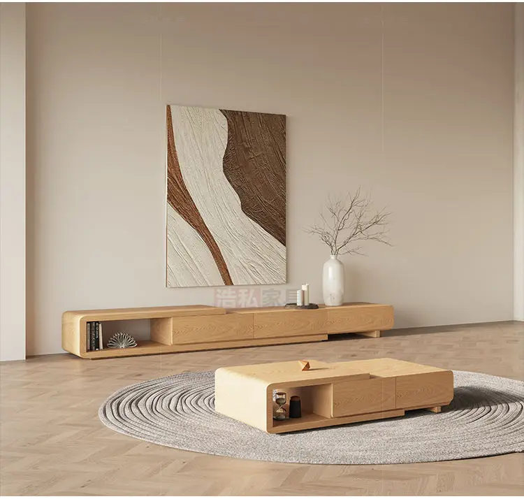 Modern Simple Wooden TV Stand Wall Mounted Cabinet Economical Floor-Standing TV Component Console for Living Room Hotel Use — image 6
