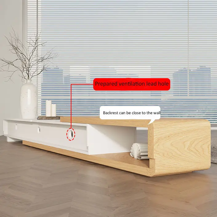 Modern Simple Wooden TV Stand Wall Mounted Cabinet Economical Floor-Standing TV Component Console for Living Room Hotel Use — image 7