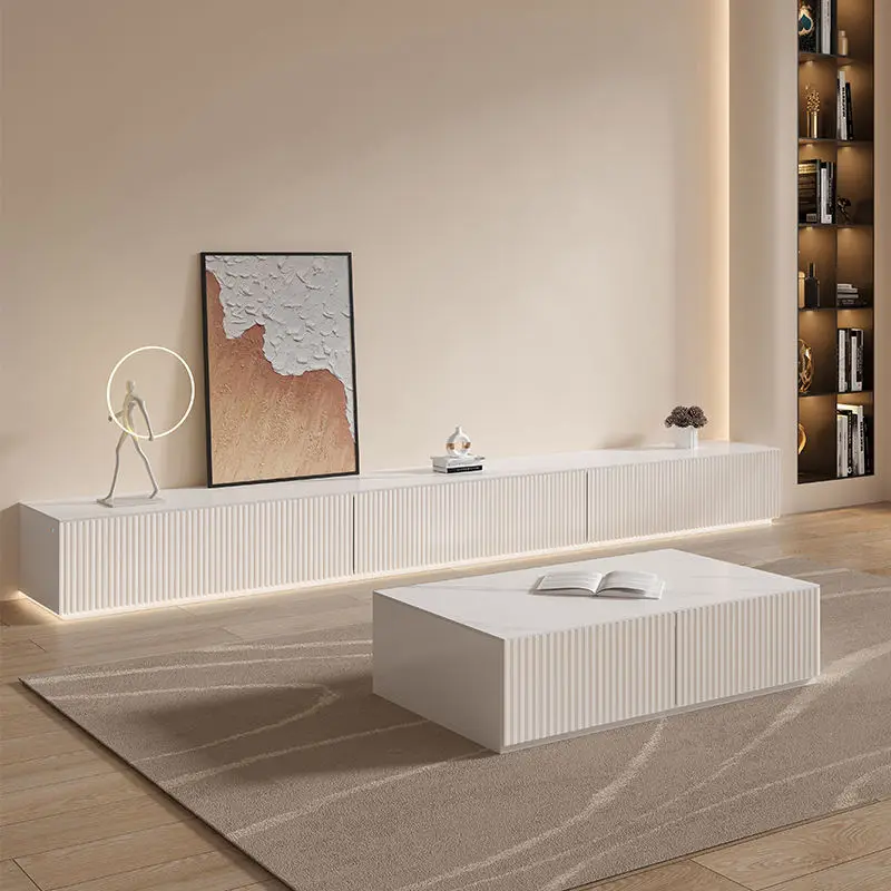 White Nordic-style Modern TV Cabinet - Simple and Practical Home TV Stand — image 5
