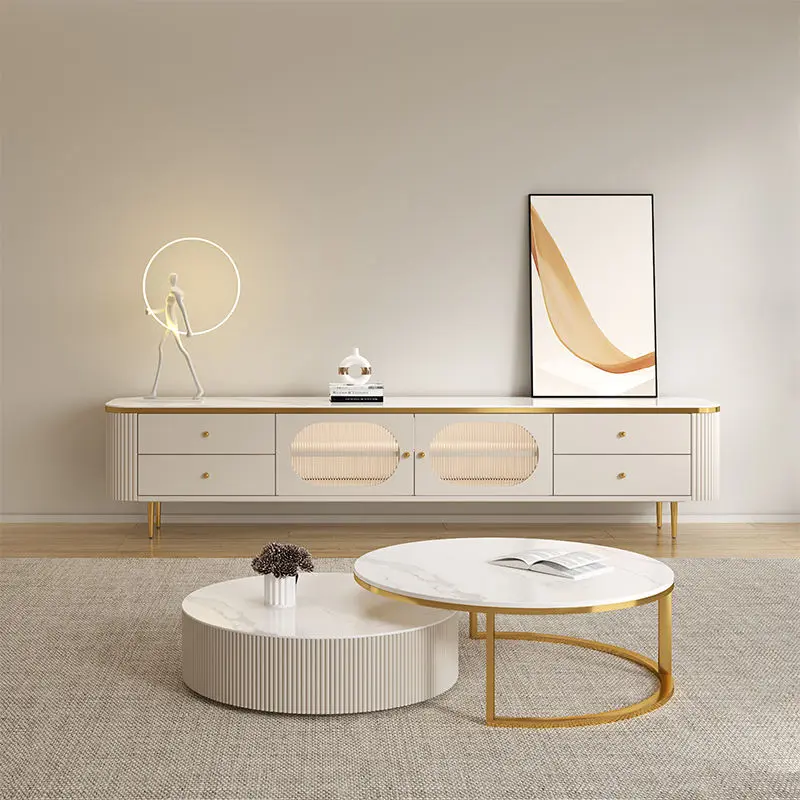 Modern White Wooden TV Cabinet Bracket Minimalist Design Wall-Mounted Mobile Unit for Household & Hotel Living Room Furniture — image 6