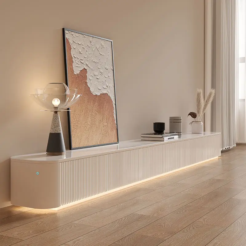 New French Minimalist Nordic Style Combination Set Furniture for Large and Small Living Rooms Cream Style Coffee Table TVCabinet — image 5