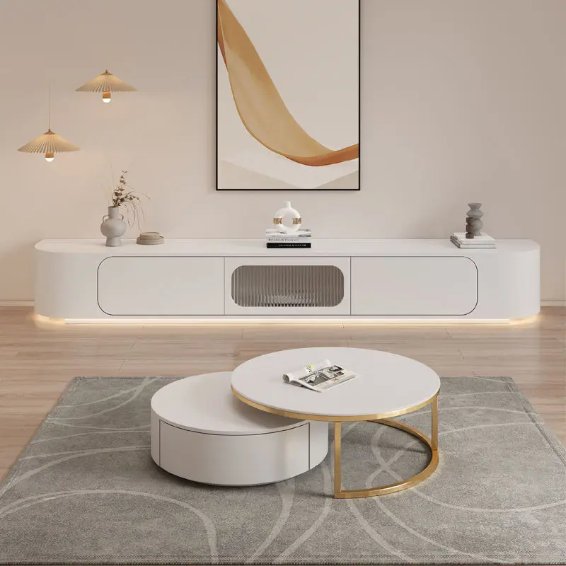 New Product of Medium-density Fiberboard TV Cabinet for the Lightweight Luxury TV Wall Unit — view 1