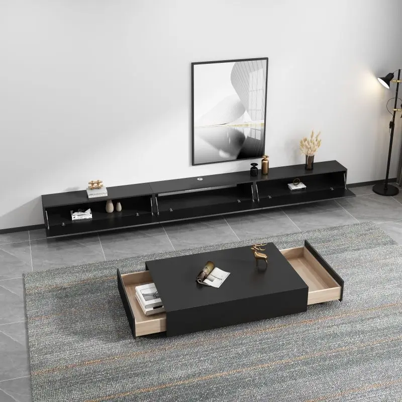 2025 New Design Wall-mounted TV Stand - Modern TV Stand with Coffee Table - Wooden Living Room Furniture - TV Wall Unit — view 1