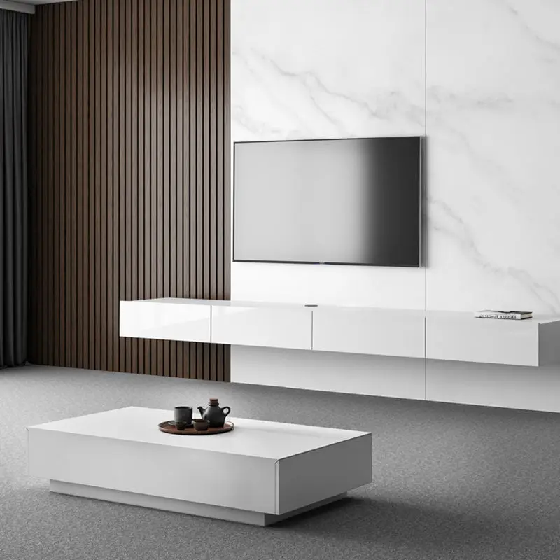 2025 New Design Wall-mounted TV Stand - Modern TV Stand with Coffee Table - Wooden Living Room Furniture - TV Wall Unit — image 4