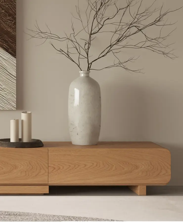 Manufacturer's New Design Solid Wood TV Stand and Coffee Table Hot Selling Home Furniture with Storage for Hotel Use — image 7