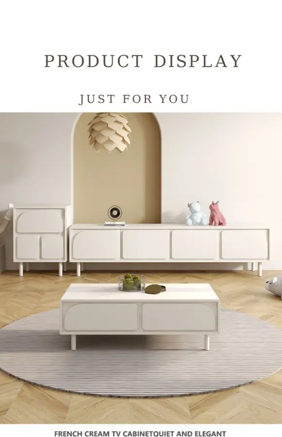 Contemporary Italian Style Modern TV Cabinet Unique Wooden for Apartment Farmhouse House Plywood Panel Foldable TV Stand Console — image 6