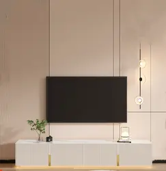 Modern Minimalist Wooden TV Stand Living Room Furniture TV Cabinet and Coffee Table Set Luxury LED TV Unit Media Console — image 3