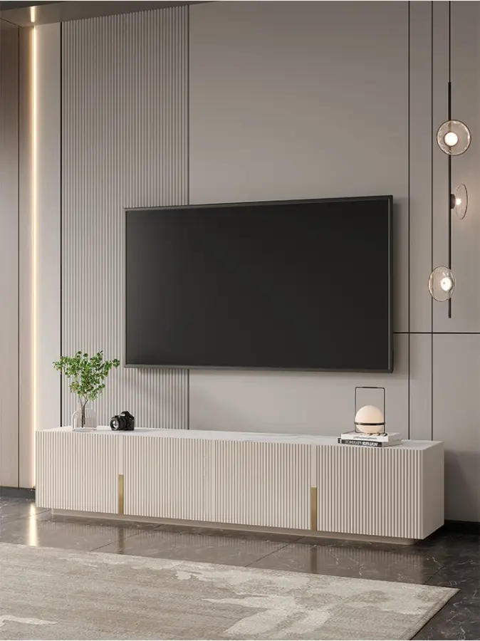 Modern Minimalist Wooden TV Stand Living Room Furniture TV Cabinet and Coffee Table Set Luxury LED TV Unit Media Console — image 6